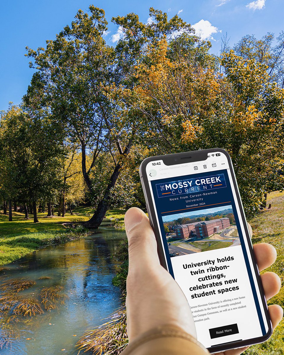 Get connected with all things Carson-Newman by signing up for our monthly Mossy Creek Current newsletter! 🦅

If you’re a student, parent, alum, friend or just simply wanting to stay in the know, you can sign up today by clicking the link
give.cn.edu/register/?id=c…