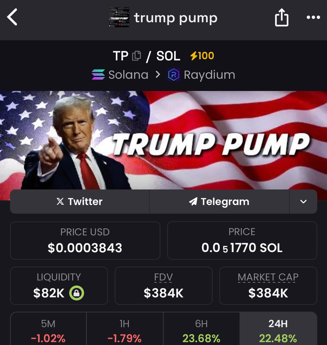 Another 100x boost paid for!

They will know about Trump Pump

6XFudZ7DDQq633Wad8cQmV7vTN5SdkE82GG6JDUzpump

$TP
