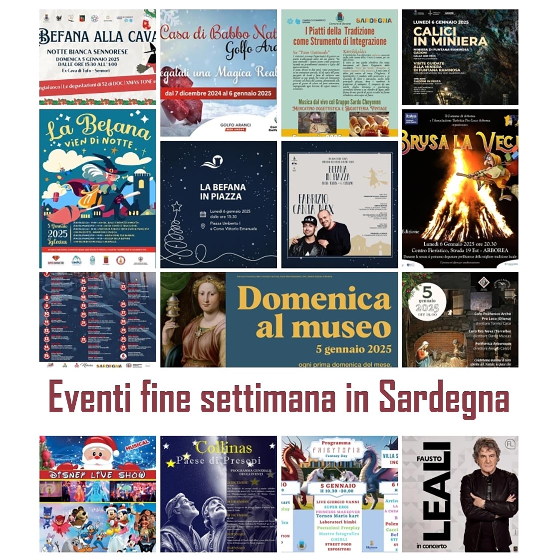 ✨ EVENTI DEL FINE SETTIMANA IN SARDEGNA
Dal 4 al 6 gennaio (lunedì), la nostra isola si anima con eventi per tutti i gusti: concerti, sagre, spettacoli e tradizioni. 🌟🎶🍷
👉 bit.ly/weekgen01