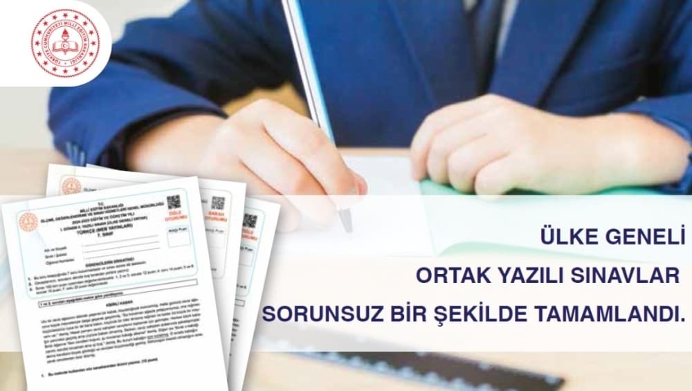 🔊🔊🔊 
2024-2025 eğitim öğretim yılının birinci dönem ikinci yazılı sınavları, 
✅7. sınıf Türkçe dersi için 
📅2 Ocak 2025 Perşembe günü ve 
✅7. sınıf matematik dersi için 
📅3 Ocak 2025 Cuma günü ülke geneli ortak yazılı şeklinde yapıldı.
Ülke genel ortak yazılı sınavlar,
