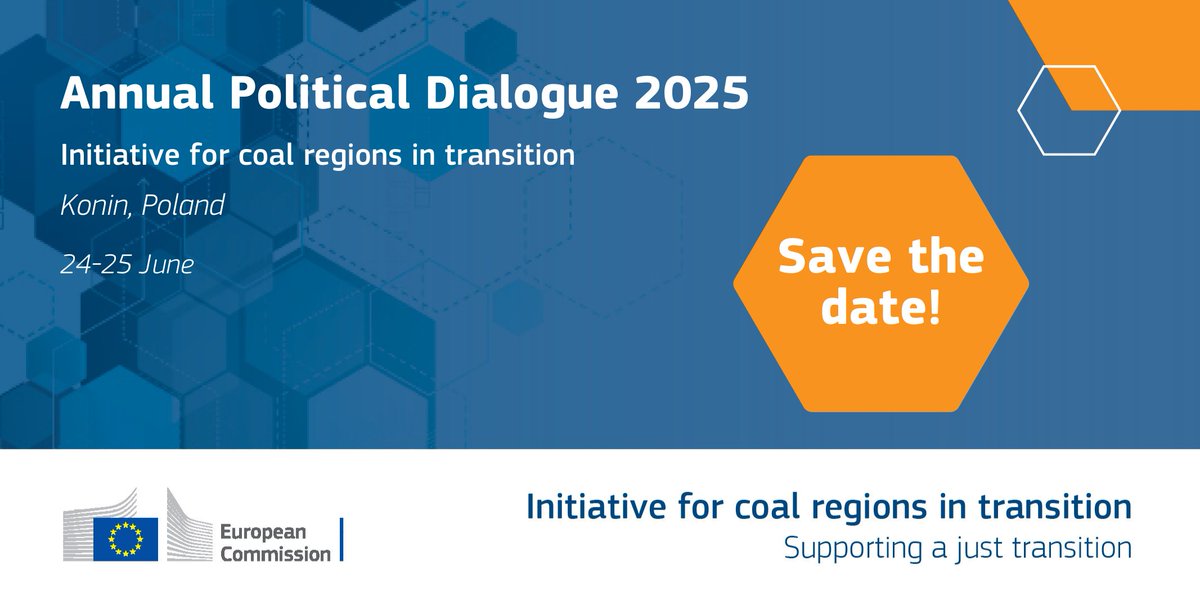 Save the date for the #CoalRegionsEU Annual Political Dialogue!

The conference will focus on coal, peat, and oil shale (coal+) regions’ pathways to a new identity based on #competitiveness.

🗓️ 24-25 June in Konin, Poland
🔗 europa.eu/!PPPHbw

#JustTransition #NZIA