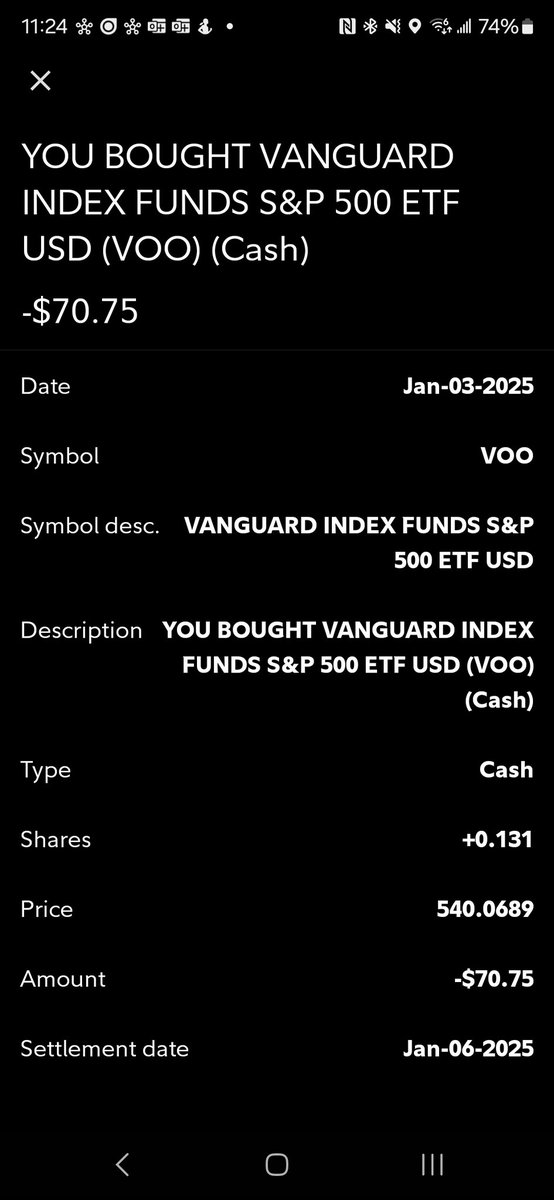 RyanEverhart's tweet image. Starting my #52weekchallenge with $voo!  $71 a week comes to $10 a day for 52 weeks. Week 1 done ✅