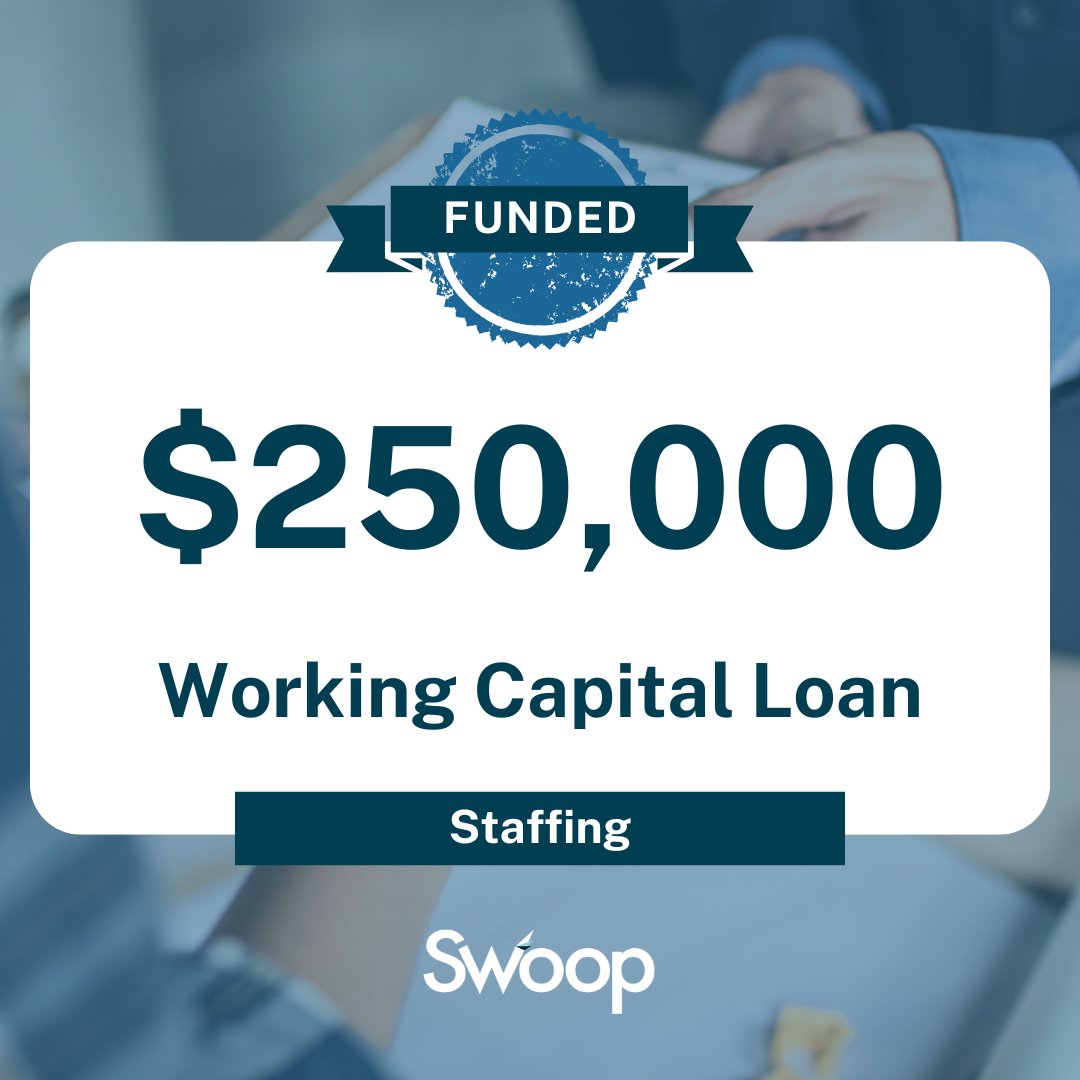 Deal of the week 🙌

With $250,000 in working capital secured this staffing agency is ready to hire, expand and build their business without the financial challenges. 💪

Growth starts with the right tools. Let’s make it happen.
Get started today 👉bit.ly/3W7y68i

#Swoop