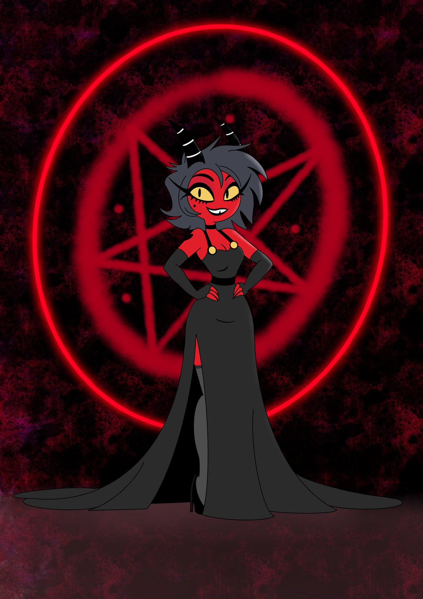 PMizzle's tweet image. Little bit late but here is the Millie I drew from Helluva Boss ready for her NYE party.