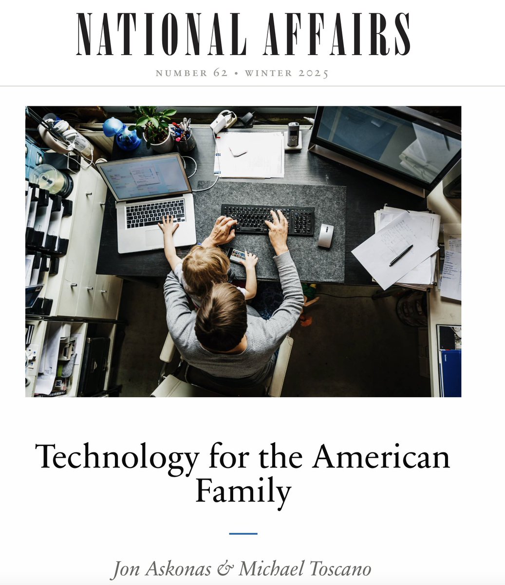 Brad Wilcox (@bradwilcoxifs) on Twitter photo Important new essay <a href="/NationalAffairs/">National Affairs</a> on family & technology by <a href="/JonAskonas/">Jon Askonas β©πποΈ</a> & Michael Toscano: Important new essay <a href="/NationalAffairs/">National Affairs</a> on family & technology by <a href="/JonAskonas/">Jon Askonas β©πποΈ</a> & Michael Toscano: