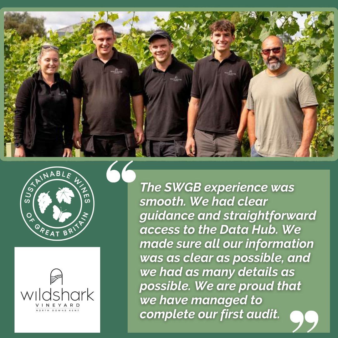 A new year brings a new sustainability certification!

Congratulations to Wildshark Vineyard in Kent for passing their first (Green) SWGB Vineyard Audit.

This is an impressive achievement and we look forward to following their sustainability journey. Well done to the entire team