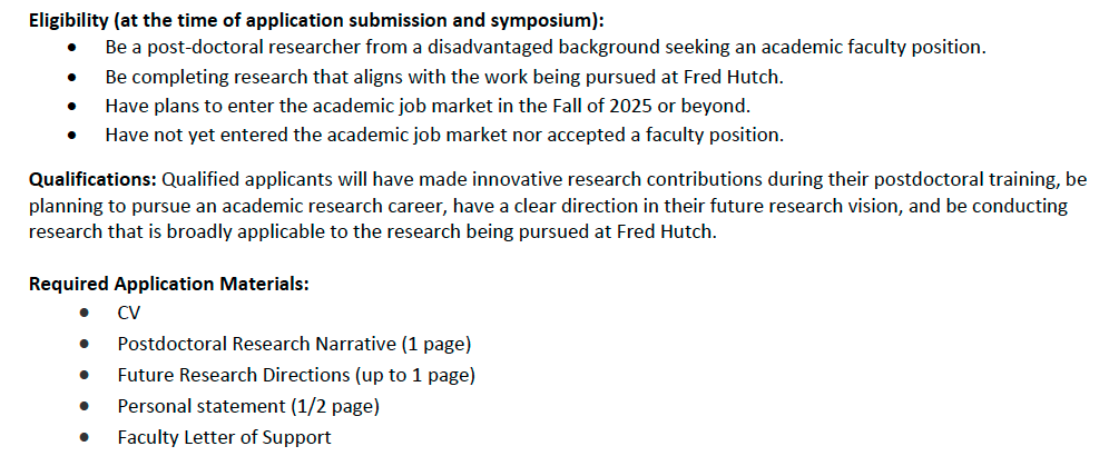 Tina Termini (@cterminiphd) on Twitter photo <a href="/fredhutch/">Fred Hutch Cancer Center</a> invites applications to the 7th cohort of Méndez Scholars! Our program supports postdocs from excluded groups preparing for the academic job market; you need not be a US citizen or from an NIH-defined underrepresented group to apply.
Due 2/1: apply.interfolio.com/157983 <a href="/fredhutch/">Fred Hutch Cancer Center</a> invites applications to the 7th cohort of Méndez Scholars! Our program supports postdocs from excluded groups preparing for the academic job market; you need not be a US citizen or from an NIH-defined underrepresented group to apply.
Due 2/1: apply.interfolio.com/157983