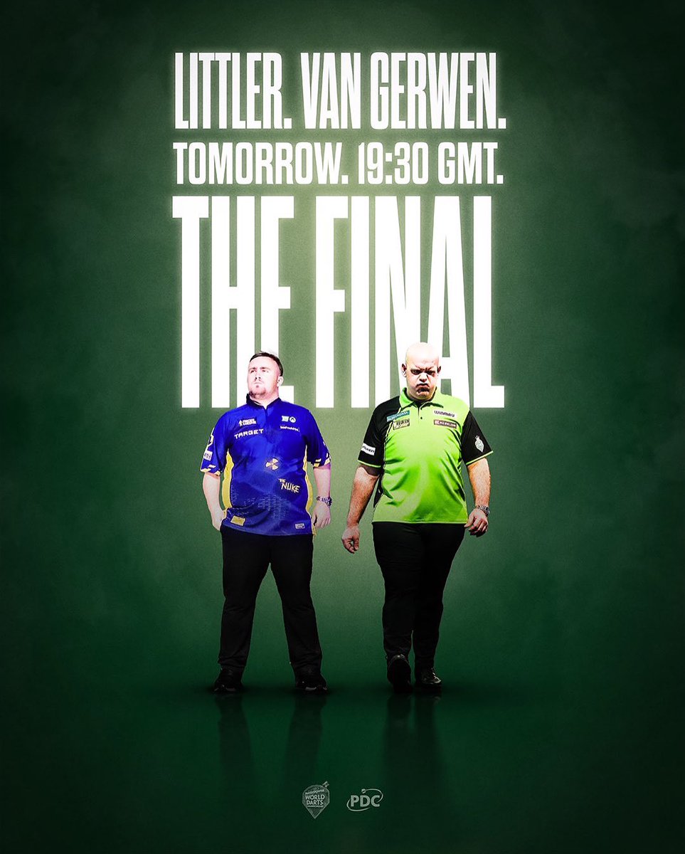 We are showing the Darts World Championship Final tonight @ 7:30pm 🎯