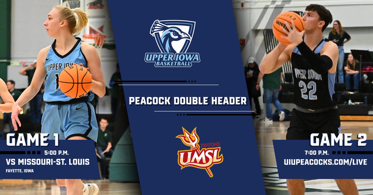 Peacock Athletics (@uiupeacocks) on Twitter photo <a href="/UIU_WBB/">Upper Iowa Women's Basketball</a> and <a href="/UIU_WBB/">Upper Iowa Women's Basketball</a> tip off the New Year at home as they take on the Missouri-St. Louis Tritons. Tune in at uiupeacocks.com/live #FeathersUp <a href="/UIU_WBB/">Upper Iowa Women's Basketball</a> and <a href="/UIU_WBB/">Upper Iowa Women's Basketball</a> tip off the New Year at home as they take on the Missouri-St. Louis Tritons. Tune in at uiupeacocks.com/live #FeathersUp