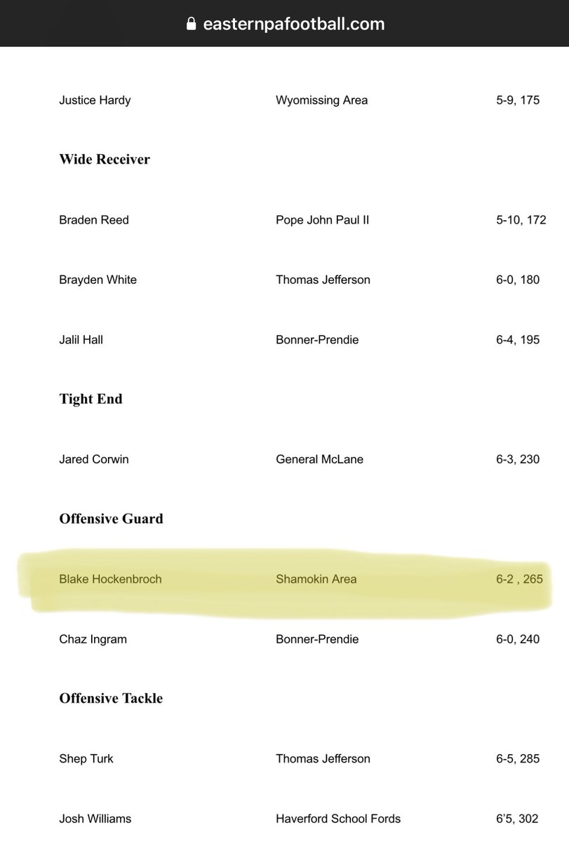 Blake Hockenbroch (@blakehock06) on Twitter photo Thankful to be named 2024 PFN Coaches-Select Class 4A All-State (Offensive Guard) for the second year in a row!
Senior Year Offensive Film - hudl.com/v/2QvM2P
<a href="/mburrows1_mark/">Mark Burrows</a> <a href="/CoachPersing/">Marc Persing</a> <a href="/ChadStumhofer/">Chad Stumhofer</a> <a href="/EPAFootball/">EasternPAFootball</a> <a href="/PaFootballNews/">Pennsylvania Football News</a> <a href="/PAPrepsRivals/">PA Preps</a> <a href="/mjr050594/">mjr050594</a> Thankful to be named 2024 PFN Coaches-Select Class 4A All-State (Offensive Guard) for the second year in a row!
Senior Year Offensive Film - hudl.com/v/2QvM2P
<a href="/mburrows1_mark/">Mark Burrows</a> <a href="/CoachPersing/">Marc Persing</a> <a href="/ChadStumhofer/">Chad Stumhofer</a> <a href="/EPAFootball/">EasternPAFootball</a> <a href="/PaFootballNews/">Pennsylvania Football News</a> <a href="/PAPrepsRivals/">PA Preps</a> <a href="/mjr050594/">mjr050594</a>