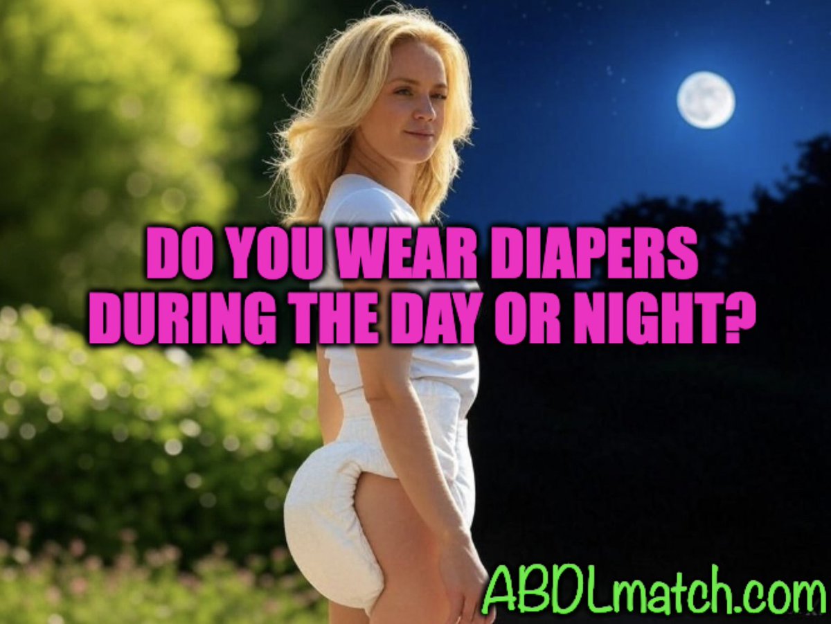 ABDLmatch's tweet image. Do you wear diapers during the day or night more?

Or maybe both?