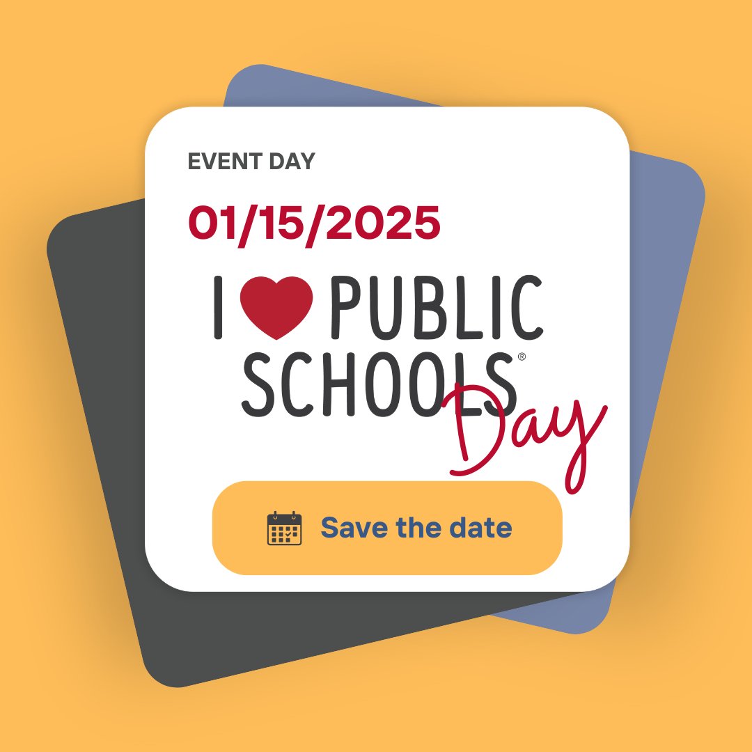 Save the date! 📅 I Love Public Schools Day is January 15th! 🎉 Let’s honor the Champions of Public Education—teachers, parents, and amazing students! Share what public education means to you!#ILovePublicSchools