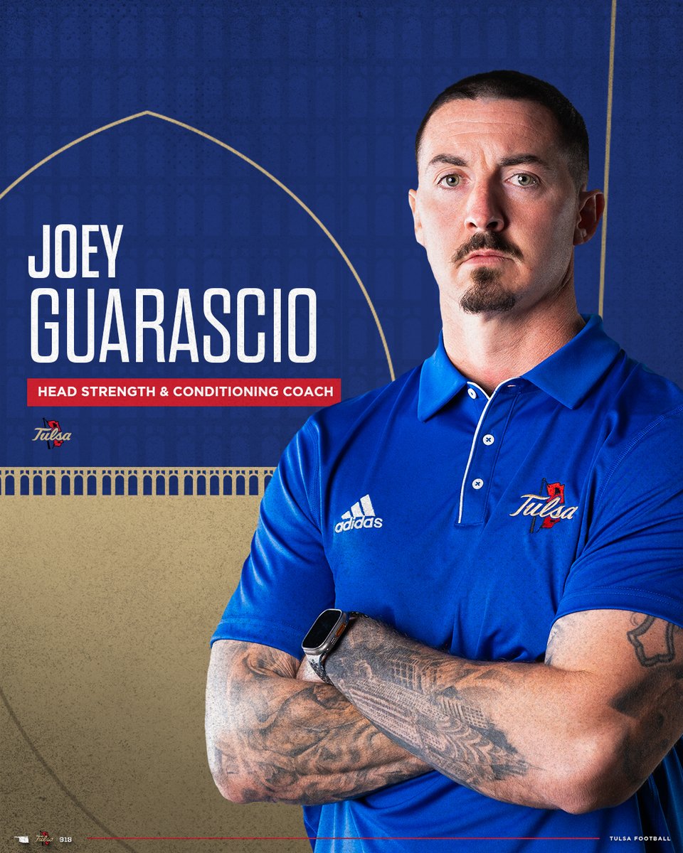 Tulsa Football (@tulsafootball) on Twitter photo Welcome to the brand, <a href="/CoachJoeyG/">Joseph Guarascio</a> š
Joey Guarascio has been named Head Strength & Conditioning Coach
#ReignCane Welcome to the brand, <a href="/CoachJoeyG/">Joseph Guarascio</a> š
Joey Guarascio has been named Head Strength & Conditioning Coach
#ReignCane