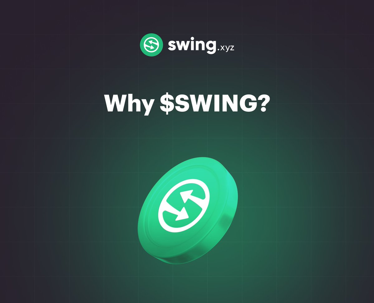 swing_xyz's tweet image. 1/ 🪙 Unlock the Potential of SWING Tokens

Dive into the SWING Token Utility Guide to learn how the SWING token powers our platform and shapes the future of cross-chain decentralized experiences. 

🔗 Let’s break it down. 🧵👇