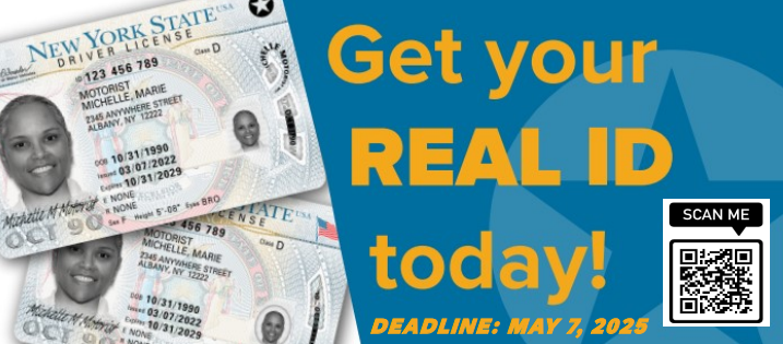 ErieCountyClerk's tweet photo. It's a New Year, if you have plans to fly you will need a #REALID to board all domestic flights beginning May 7, 2025! ๐ชช
Appointments are encouraged as those with reservations do take precedence. Book your appointment online at https://t.co/S4cdf3JrAi.
#ReadySetFlyโ๏ธ#BeReady https://t.co/rKagVjrj2V