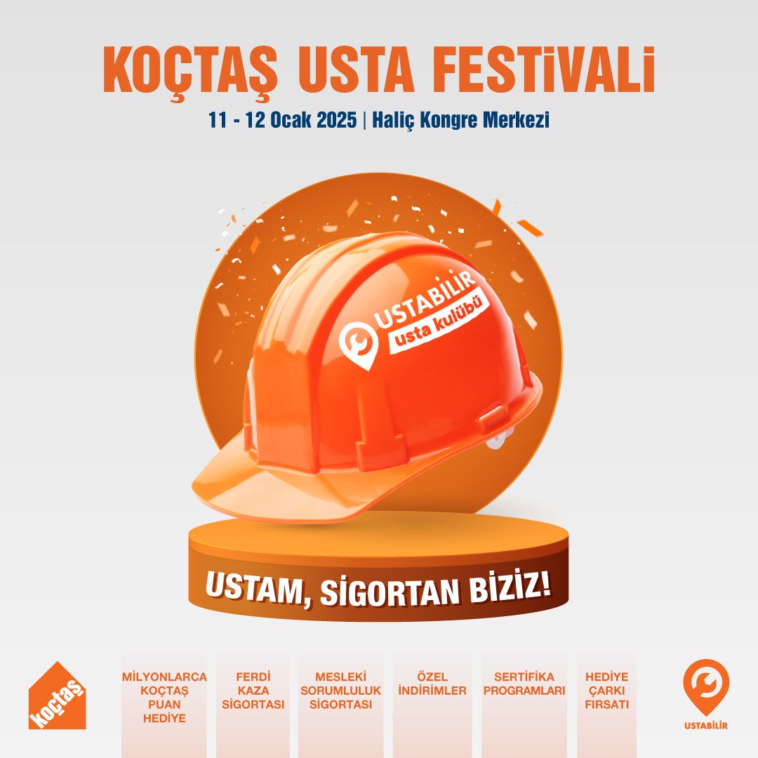 Usta Kulübü fırsatları saymakla bitmiyor! Sigortamızla her anınızda yanınızdayız ustam! Daha fazlasını festivalde konuşuyoruz! 🎉​

📅 Tarih: 11-12 Ocak​
📍 Yer: Haliç Kongre Merkezi​

Tüm ustalarımızı ve ailelerini bekliyoruz! ✨​

#Koçtaş #Ustabilir #UstaFest #Festival