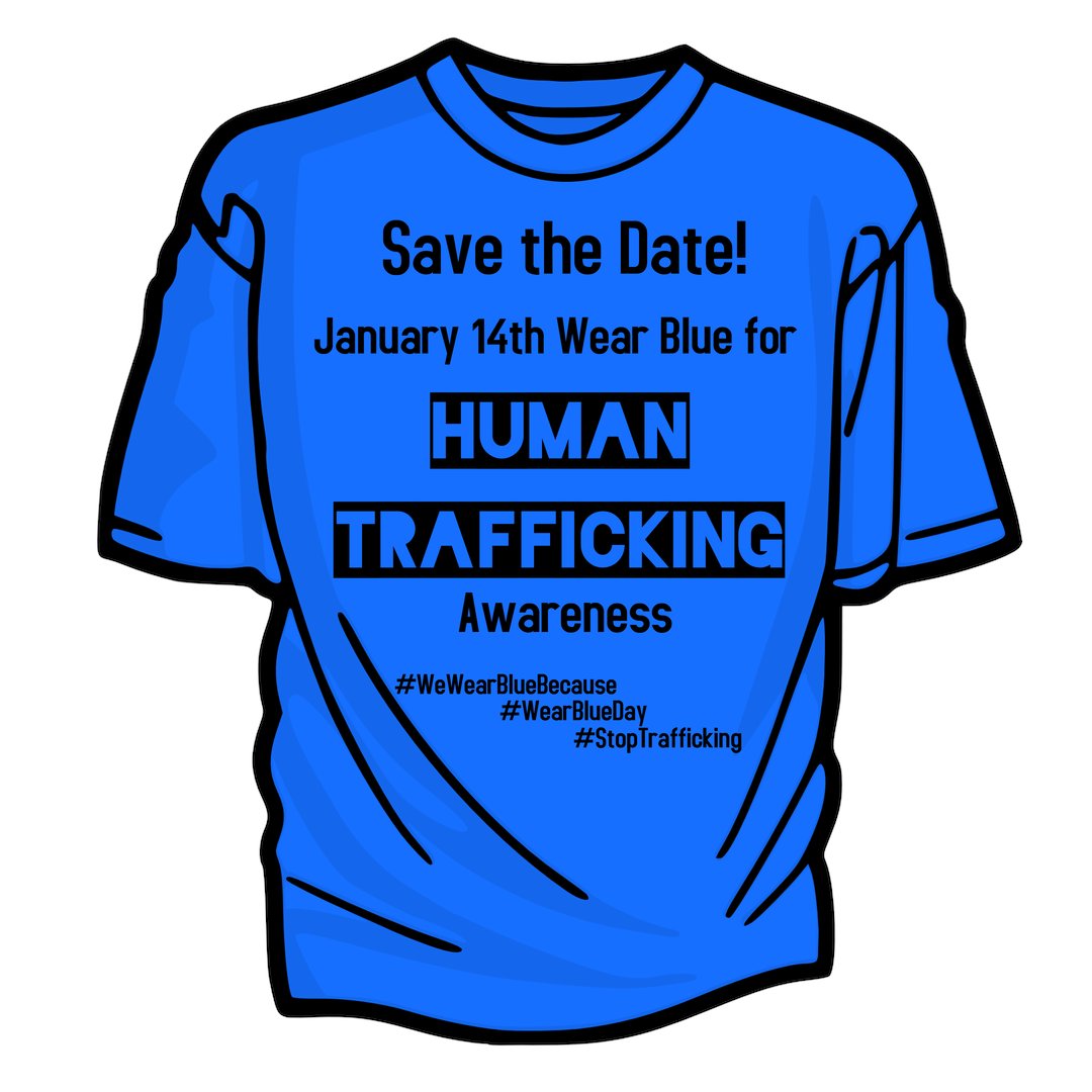 Wear blue to help raise awareness about human trafficking. #WeWearBlue #HTAM #umbccahss