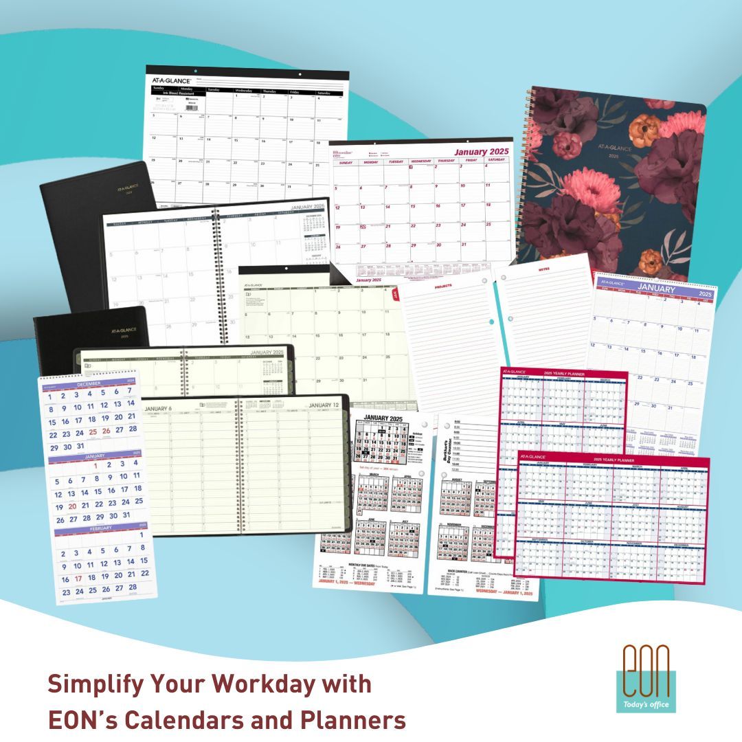 🗓️ Organize Your Office Life with EON’s Calendars and Planners🗓️ 

Stay on top of tasks and goals with our selection of calendars and planners designed for workplace efficiency this 2025. 

Plan your success and streamline your workday with EON.
👉 buff.ly/3VVPMDM