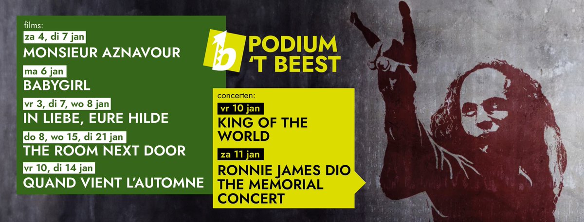 Podium 't Beest (@podiumtbeest) on Twitter photo 📷 Wij wensen iedereen een rockend 2025! (En ook veel mooie films en live-concerten in <a href="/PodiumtBeest/">Podium 't Beest</a> natuurlijk)
📷 Plan al je nieuwe voornemens nu via: tbeest.nl 📷 Wij wensen iedereen een rockend 2025! (En ook veel mooie films en live-concerten in <a href="/PodiumtBeest/">Podium 't Beest</a> natuurlijk)
📷 Plan al je nieuwe voornemens nu via: tbeest.nl