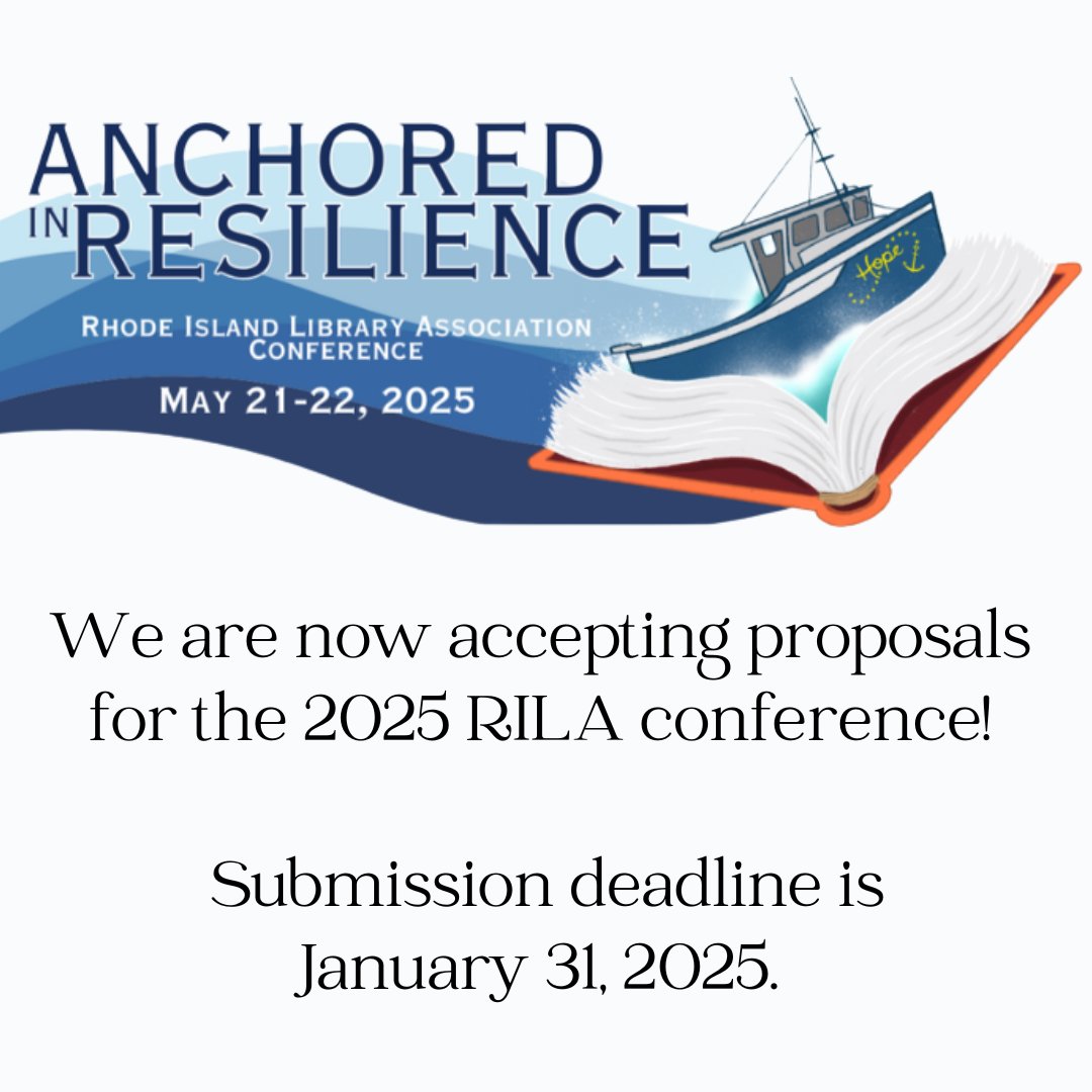 We are now accepting proposals for the 2025 RILA conference being held at the University of Rhode Island May 21-22: 
docs.google.com/forms/u/3/d/e/…

Submission deadline is January 31, 2025 and acceptance notifications will go out in early March.