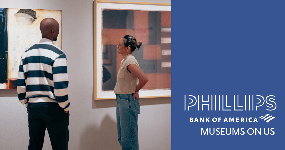 The Phillips Collection (@phillipsmuseum) on Twitter photo This weekend is <a href="/BankofAmerica/">Bank of America</a>'s Museums on Us! Show your Bank of America card and a photo ID to get free admission to the Phillips ▶️ bit.ly/3BpbTLk
#MuseumsOnUs #BofA #free
Guests with Renée Stout, Life Readings (for Nathan Lyons); Sean Scully, Day. Photo: Carl Nard. This weekend is <a href="/BankofAmerica/">Bank of America</a>'s Museums on Us! Show your Bank of America card and a photo ID to get free admission to the Phillips ▶️ bit.ly/3BpbTLk
#MuseumsOnUs #BofA #free
Guests with Renée Stout, Life Readings (for Nathan Lyons); Sean Scully, Day. Photo: Carl Nard.