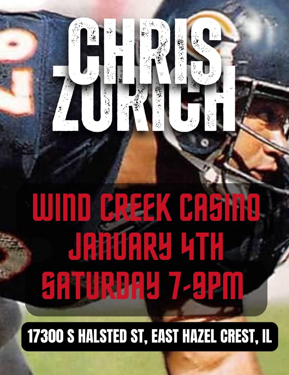 Christopher Zorich, JD (@chris_zorich) on Twitter photo Hey <a href="/NDFootball/">Notre Dame Football</a> & <a href="/ChicagoBears/">Chicago Bears</a> Fans - Come Out and celebrate Notre Dame’s AMAZING WIN yesterday with me at The Wind Creek Chicago Southland Casino in East Hazel Crest, IL tomorrow!!!!
I’ll be hanging out, taking pictures and mingling with everyone from 7 - 9pm!!!!
Who knows we Hey <a href="/NDFootball/">Notre Dame Football</a> & <a href="/ChicagoBears/">Chicago Bears</a> Fans - Come Out and celebrate Notre Dame’s AMAZING WIN yesterday with me at The Wind Creek Chicago Southland Casino in East Hazel Crest, IL tomorrow!!!!
I’ll be hanging out, taking pictures and mingling with everyone from 7 - 9pm!!!!
Who knows we