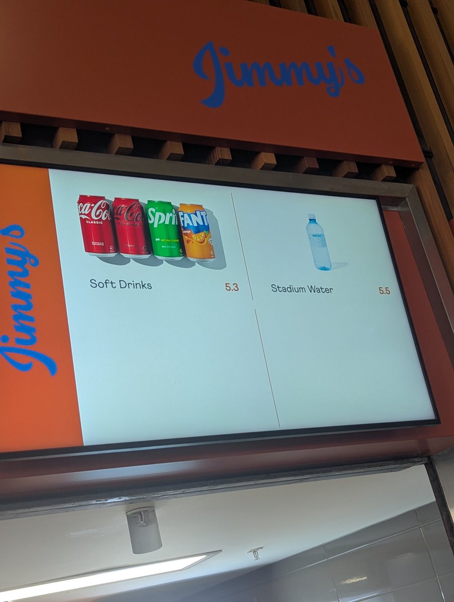 $5.5- bottle of generic water
$5.3- sugar and flavouring drink

#Aus