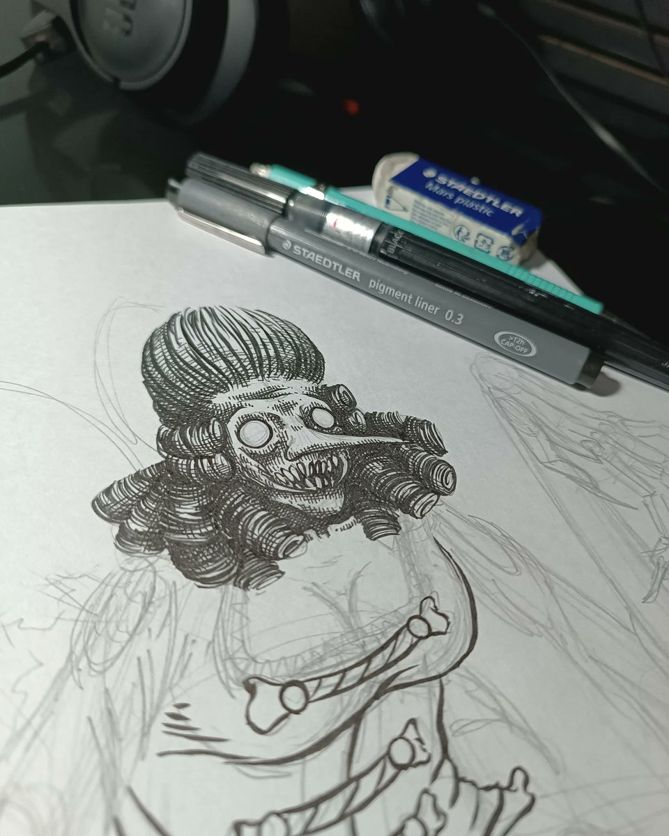 _guhmarcusso's tweet photo. Courtesan (wip)

#art #arte #drawing #crosshatch #sketch #draw #darkestdungeon #desenho #pintura #lapisdecor #blackwork #horrorart https://t.co/cURipycaCh