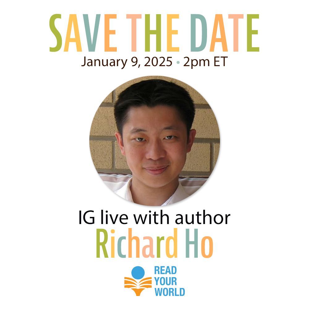 ReadYourWorld (@mcchildsbookday) on Twitter photo Save the Date! Our IG live with author <a href="/richkarho/">Richard Ho</a> is Thursday, 1/6/25, 2 pm ET! He crafts stories about diverse cultures and the delightful ways they intertwine, as in his own multicultural family.
buff.ly/3DmQQW5
#ReadYourWorld #kidlit Save the Date! Our IG live with author <a href="/richkarho/">Richard Ho</a> is Thursday, 1/6/25, 2 pm ET! He crafts stories about diverse cultures and the delightful ways they intertwine, as in his own multicultural family.
buff.ly/3DmQQW5
#ReadYourWorld #kidlit