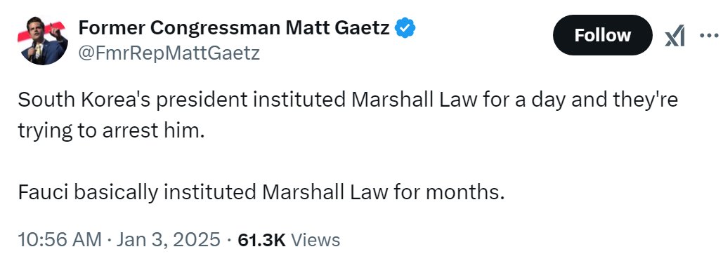 This is who Trump wanted to be AG. Someone who doesn't even know it's "martial law", not "marshall law".

x.com/FmrRepMattGaet…