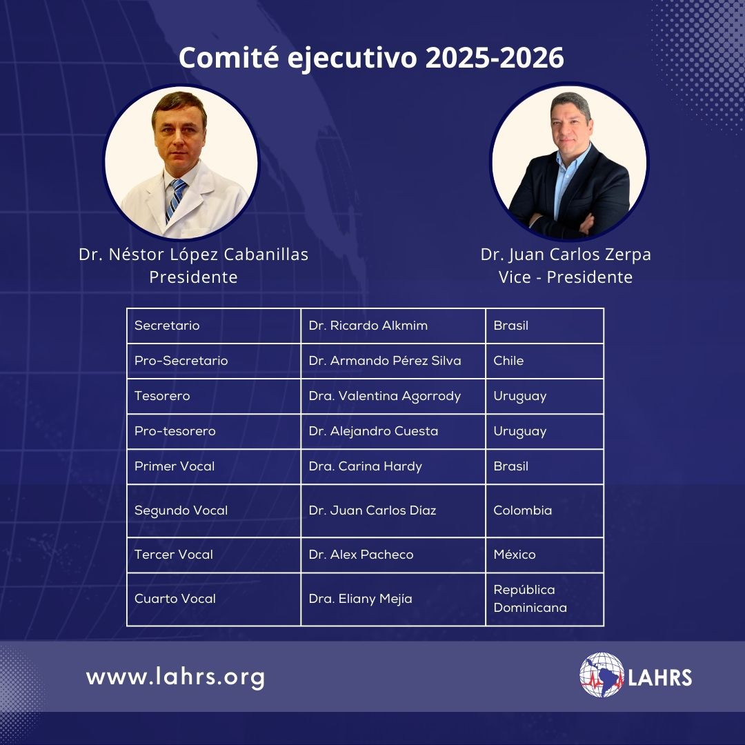 LAHRS (@lahrsonline1) on Twitter photo Nuevo comité ejecutivo LAHRS 2025-2026
<a href="/nlcabanillas/">Lopez Cabanillas Nestor</a> <a href="/jczerpa/">JC ZERPA</a> <a href="/AlkmimRicardo/">Ricardo Alkmim Teixeira</a> <a href="/Aperezsilva77/">Armando Pérez Silva</a> <a href="/DraVAgorrody/">Valentina Agorrody</a> <a href="/Doc_AleCuesta/">Alejandro Cuesta</a> <a href="/CarinaHardy4/">CarinaHardyEP</a> <a href="/jcdiaz1234/">Juan Carlos Díaz</a> <a href="/alexpachecob/">Alex Pacheco</a> <a href="/MejiaEliany/">Eliany Mejia</a> Nuevo comité ejecutivo LAHRS 2025-2026
<a href="/nlcabanillas/">Lopez Cabanillas Nestor</a> <a href="/jczerpa/">JC ZERPA</a> <a href="/AlkmimRicardo/">Ricardo Alkmim Teixeira</a> <a href="/Aperezsilva77/">Armando Pérez Silva</a> <a href="/DraVAgorrody/">Valentina Agorrody</a> <a href="/Doc_AleCuesta/">Alejandro Cuesta</a> <a href="/CarinaHardy4/">CarinaHardyEP</a> <a href="/jcdiaz1234/">Juan Carlos Díaz</a> <a href="/alexpachecob/">Alex Pacheco</a> <a href="/MejiaEliany/">Eliany Mejia</a>
