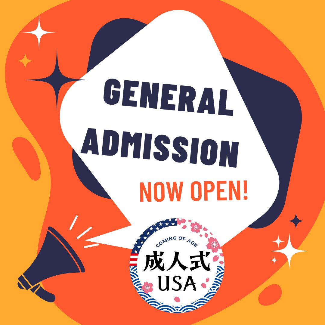 General Admission is now open! 🎉
📌 $10 per person
📌 Space is limited
Don’t miss this special event—spread the word and invite your family and non-SEIJIN friends to join the celebration!　bit.ly/SEIJINshikiUSA