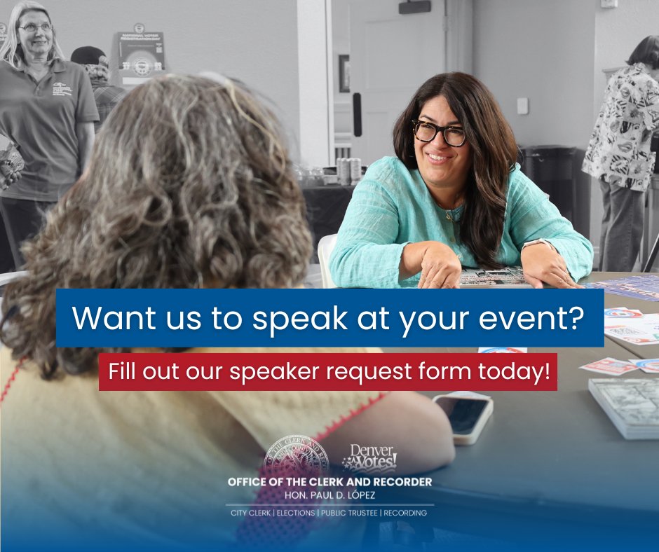 Would you like Clerk López or a representative from our office to speak at your event? Fill out our speaker request form below and someone from our team will get in contact with you! 

tinyurl.com/39dcd377