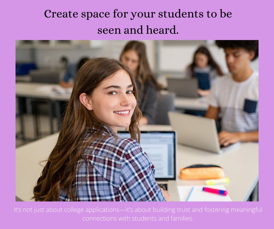 counselmore's tweet image. At CounselMore, we know every student’s journey is unique. 
💬 Listen to their goals.

👀 See their potential.

🎓 Empower their success.
💡 Discover how you can counsel differently: hubs.ly/Q030XH4b0
#StudentSuccess #CollegeCounseling #PersonalizedGuidance #IEC