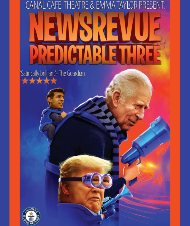 Alice Creasey, Fraser Adams, Max Aspen, Lauren Ava-thomas - NewsRevue: Predictable 3 - @canalcafe #Offies2025 #NewNoms: PRODUCTION — CABARET congratulations! For regular OffWestEnd theatre news - signup here: offwestend.com/#subscribe