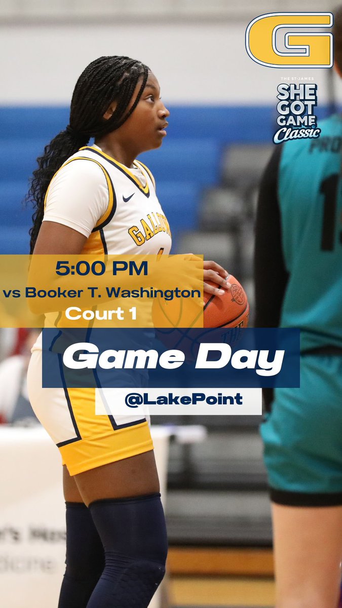 Game day! <a href="/GallowayGirlsBB/">Galloway Girls Basketball</a> vs <a href="/BTW_LadyCats/">Booker T. Washington Lady Wildcats Basketball</a> Court 1 | 5 PM
#freshmanseason 
<a href="/SheGotGame7/">She Got Game Classic</a>