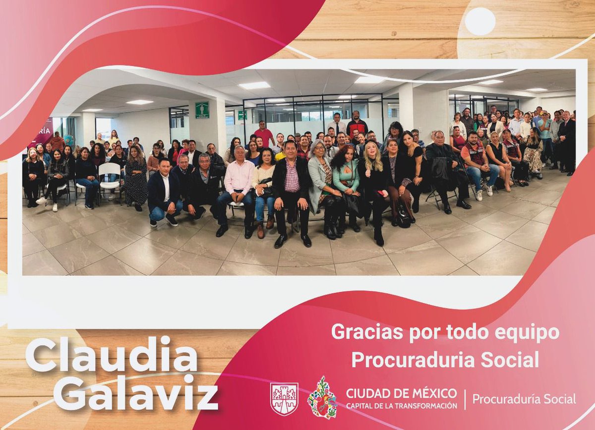 Agradezco al equipo de la Procuraduría Social, por su entrega y dedicación.
¡Gracias de corazón!