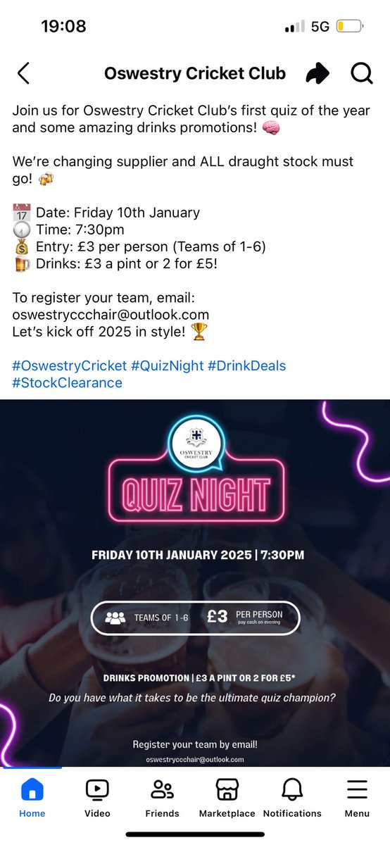 Beat the January blues with a quiz and a drink the bar dry promotion! See you there!