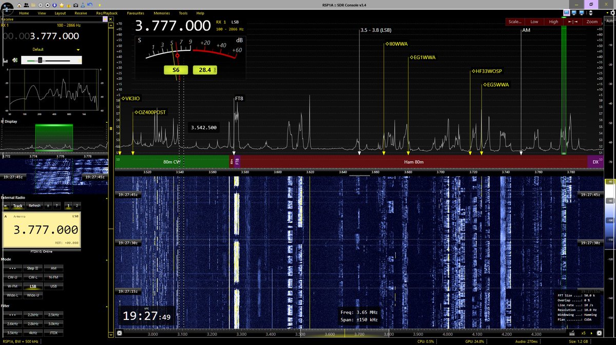 ei2ip's tweet image. #SDC #sdrconsole #Hamradio Just trying the Night Sky contrast theme in Win 11 and it definitely works well with SDR Console.