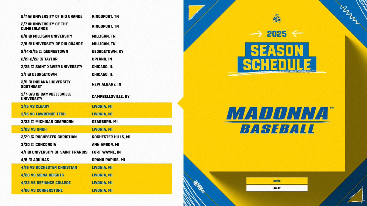 NEW YEAR = NEW SEASON 

We’re excited to show off our 2025 schedule for the upcoming spring season. Only 34 days left until we start our business trip in Tennessee…but who’s counting? 💼📍

It’s good to be back. 

#CrusaderNation #DonnaBoys