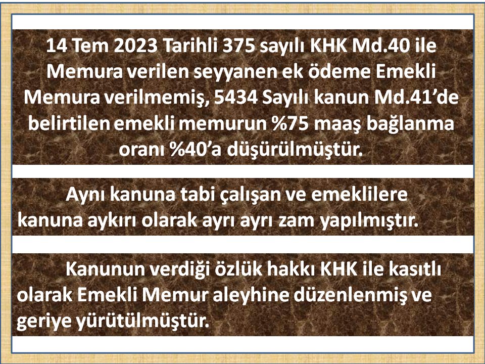 <a href="/cenginyurt52/">Cemal Enginyurt</a> Yazıklar Olsun !!!!!!!
#EmekliMemur hem TÜİK hem seyyanen mağduru.