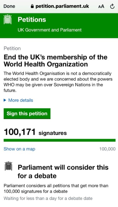 Zwitscher4s's tweet photo. @MarioNawfal The petition around the WHO membership was tricked away last year. Remember. https://t.co/t2fVeenNyH