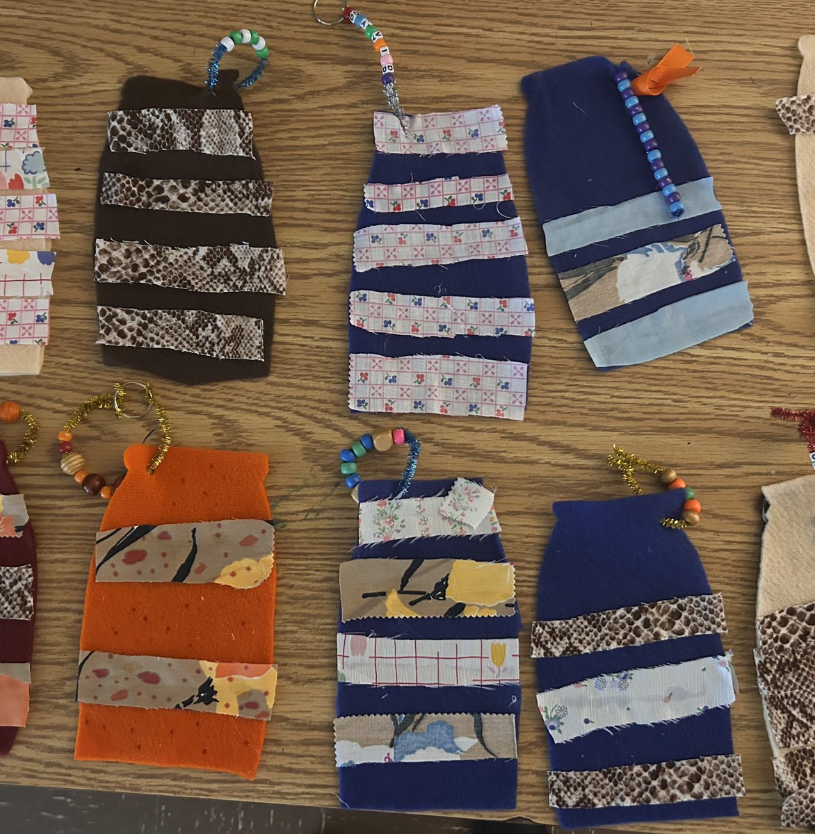 Junior High students learned about, and then made ribbon skirts today!