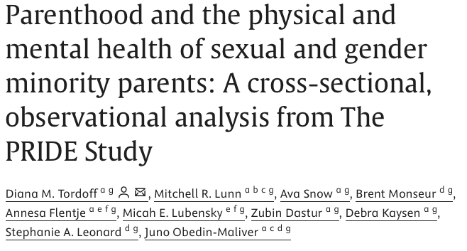📢🚨 <a href="/StanfordOBGYN/">OB/GYN @ Stanford</a>’s Dr. @DianaTordoff shares insights on the health &amp; well-being of LGBTQ parents from her recent study, "Parenthood &amp; the physical &amp; mental health of SGM parents: A cross-sectional, observational analysis from <a href="/ThePRIDEStudy/">The PRIDE Study</a>" 

 🎙: buzzsprout.com/2195469/episod…