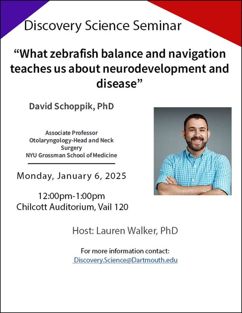 MSBDartmouth (@msbdartmouth) on Twitter photo Welcome back - Happy New Year! Join the Discovery Science Seminar Series Monday, Jan 6, Chilcott Auditorium, 12N, to hear the latest research from Dr. David Schoppik. <a href="/dartmouth/">Dartmouth 🌲</a> <a href="/GeiselMed/">Geisel School of Medicine at Dartmouth</a> <a href="/DartGRAD/">DartGRAD</a> <a href="/MCBDartmouth/">Dartmouth MCB Graduate Program</a> <a href="/DartmouthNeuro/">Integrative Neuroscience at Dartmouth (IND)</a> <a href="/QBSdartmouth/">Dartmouth QBS</a> <a href="/schoppik/">David Schoppik</a> <a href="/nyugrossman/">NYU Grossman School of Medicine</a> <a href="/Lrn_Walker/">Lauren Walker</a> Welcome back - Happy New Year! Join the Discovery Science Seminar Series Monday, Jan 6, Chilcott Auditorium, 12N, to hear the latest research from Dr. David Schoppik. <a href="/dartmouth/">Dartmouth 🌲</a> <a href="/GeiselMed/">Geisel School of Medicine at Dartmouth</a> <a href="/DartGRAD/">DartGRAD</a> <a href="/MCBDartmouth/">Dartmouth MCB Graduate Program</a> <a href="/DartmouthNeuro/">Integrative Neuroscience at Dartmouth (IND)</a> <a href="/QBSdartmouth/">Dartmouth QBS</a> <a href="/schoppik/">David Schoppik</a> <a href="/nyugrossman/">NYU Grossman School of Medicine</a> <a href="/Lrn_Walker/">Lauren Walker</a>
