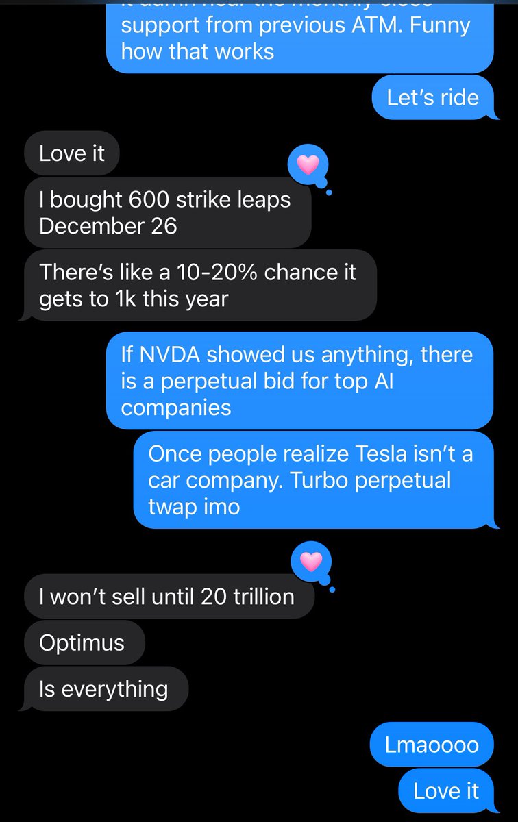 “I won’t sell [TSLA] until 20 trillion” - same brother in law
