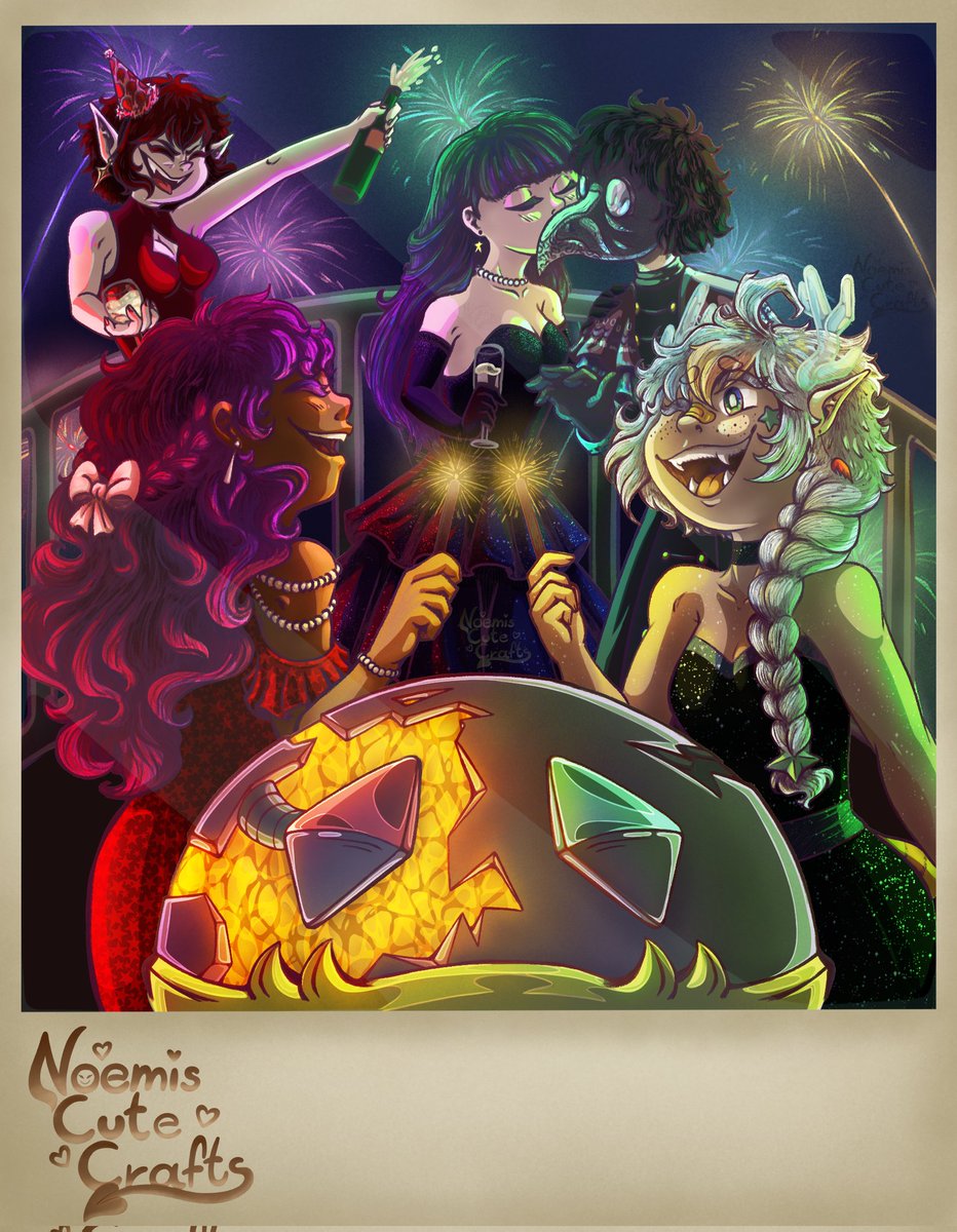 Happy new year everybody, I'm a bit late I know. Anyway thank you <a href="/CorruptxOmega/">Corrupt Omega 🤖🎞️ (Mecha VTuber)</a> for once again commissioning me☆☆☆
#art
#Vtubers
#HappyNewYear2025
The people: Téa (his OC) , <a href="/RealDoskii/">Doskii 🦌VTUBER | PARTNER PUSHING</a> , <a href="/MarcelineSMoon/">Marceline Silvermoon🦇🩸UNCAPPED SUBATHON</a> ,  @ApathyContempt and <a href="/ashcore1993/">Ashley👽🌈</a>