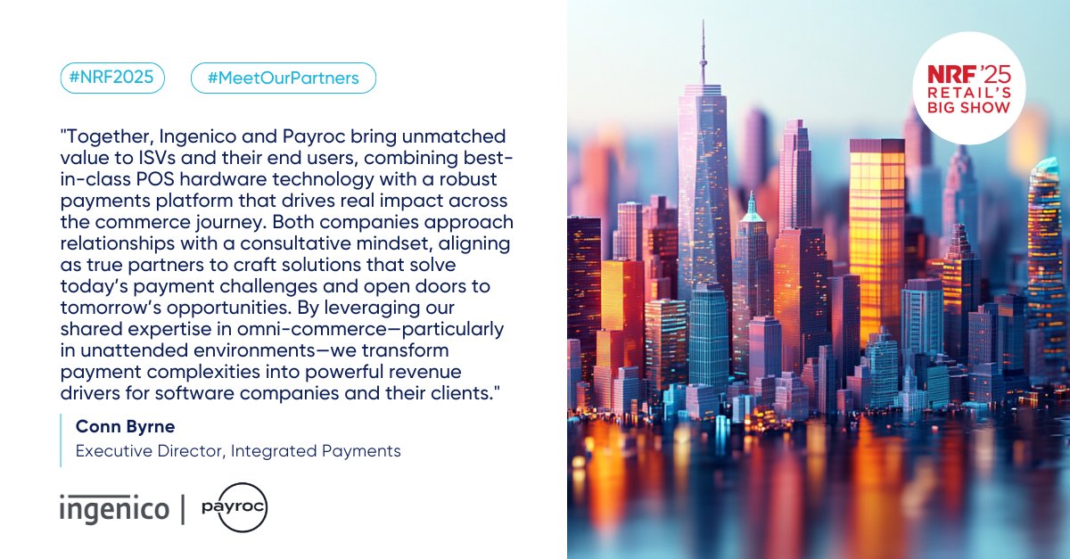 Together, #Ingenico and <a href="/_Payroc/">Payroc</a> have a longstanding relationship delivering value to #ISVs and their end users.