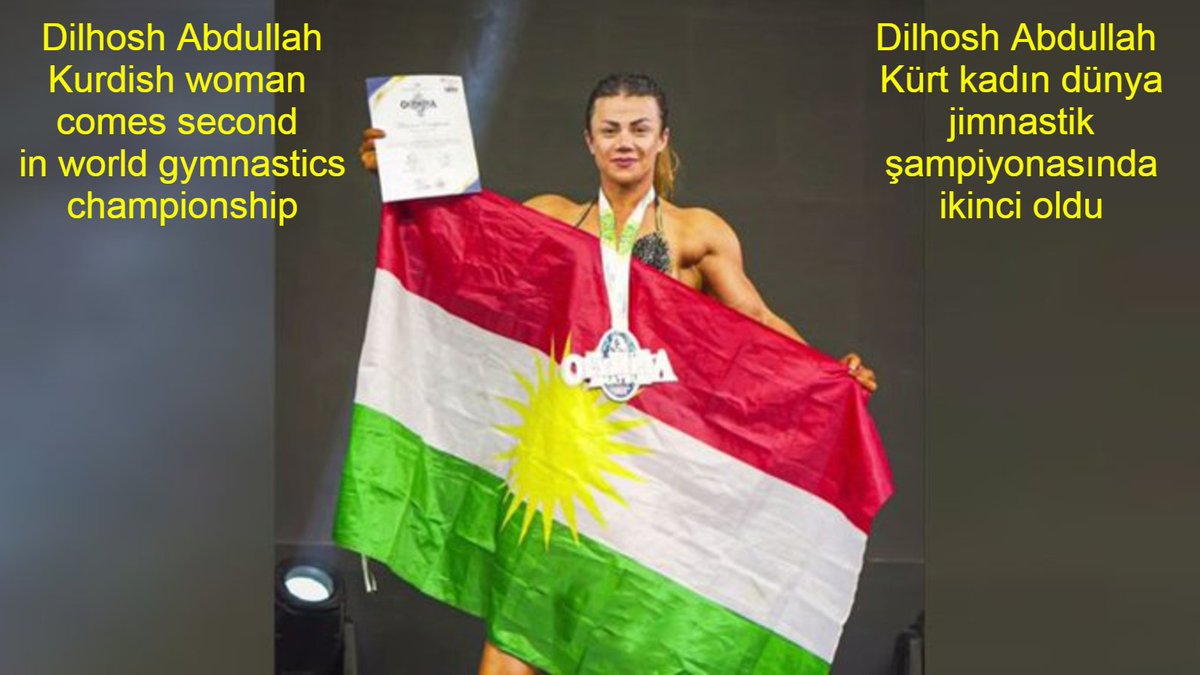 IvanSemenovych's tweet photo. @RudawEnglish Dilhosh Abdullah
#Kürt kadın dünya jimnastik şampiyonasında ikinci oldu
#Kurdish woman comes second in world gymnastics championship. #FreeKurdistan 40 million people from #Syria &amp; #Iran to #Turkey. #FreeRosjava #Rosjava https://t.co/pXN0TynREL