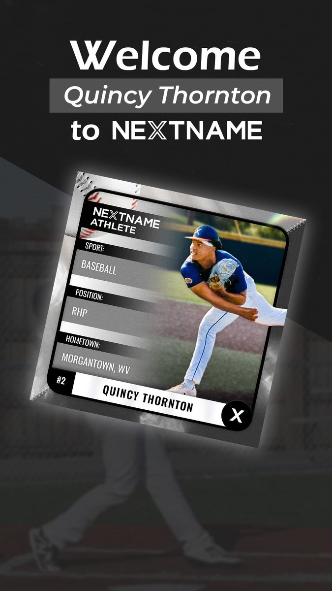 🎉 Welcome aboard, <a href="/quincy_thornton/">qt.</a>! 🎉 This talented <a href="/UTMBase/">UT Martin Baseball</a> pitcher is now on NextName. ⚾️💥 Check out his profile to shop his favorite products and show your support or learn how your brand can collaborate with Quincy!

Learn more ➡️ nextname.io/athlete/quincy…

#NextName #NIL